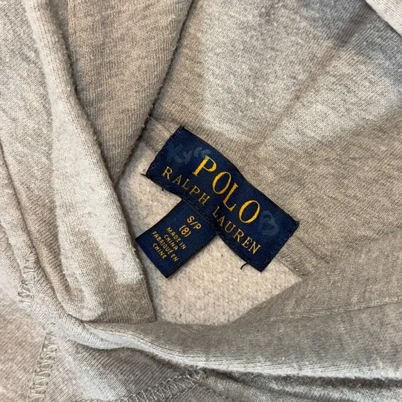 Polo Ralph Lauren Kids 8 Polo Bear USA Gray Hoodie | Hockey Bear Sweatshirt - Picture 2 of 9